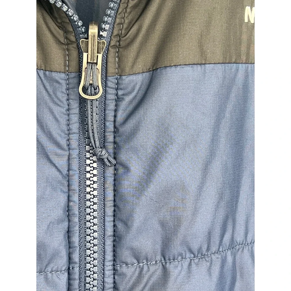 The North Face Mens Puffer Jacket Navy Blue Black Colorblock Insulated‎ Small